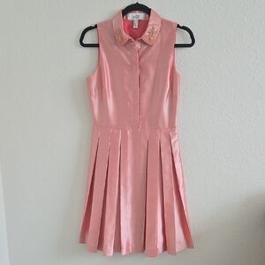 Belle Badgley Mischka Pink Pleated Dress Size 2